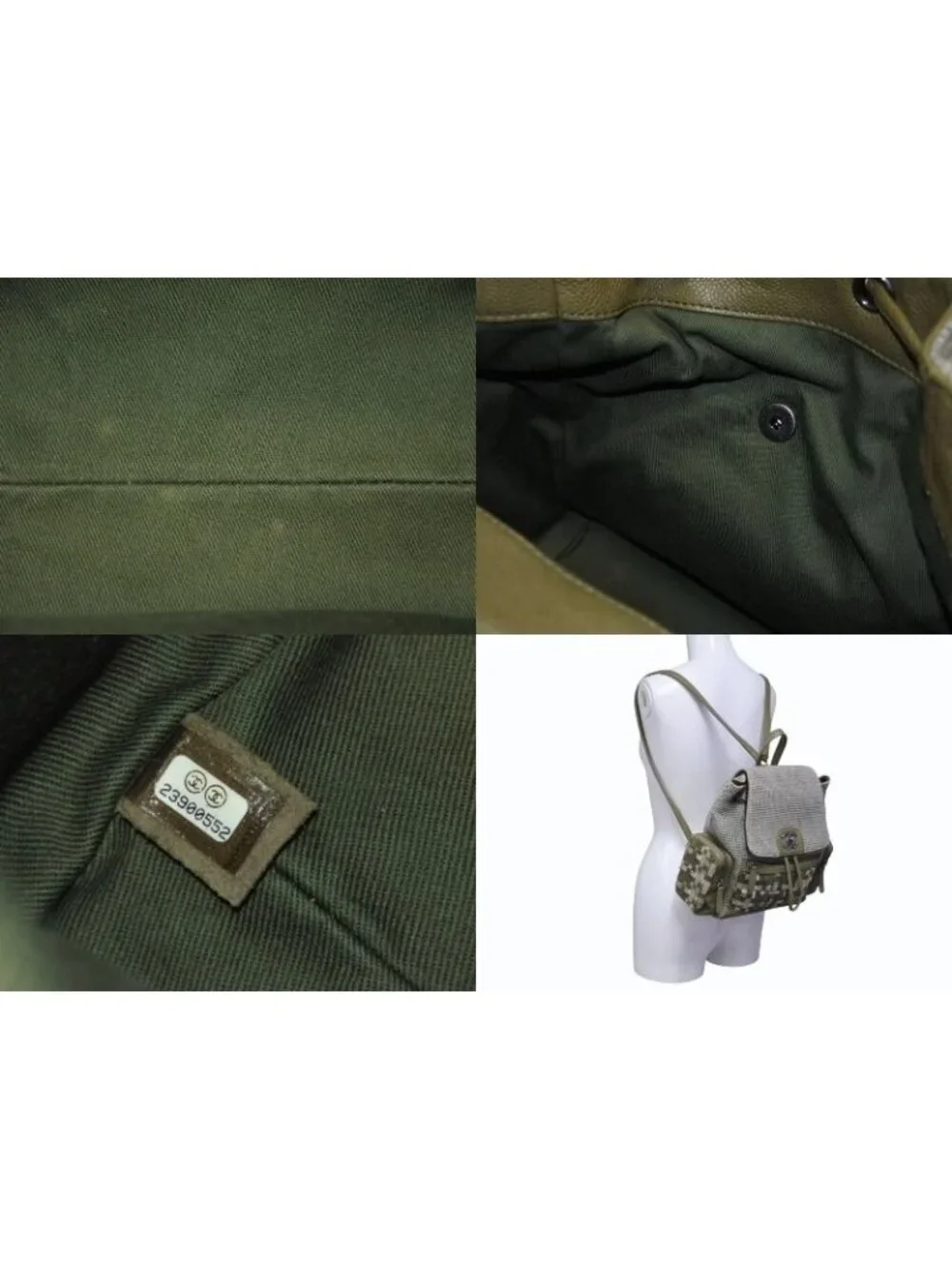 Chanel Backpack CC Logo Cuban Pocket Tweed Canvas Cruise Collection
